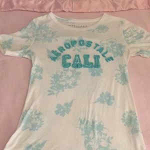 White and green flowered Aeropostale shirt